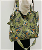 Vintage Floral Corduroy Tote Bag - Large