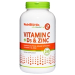 NutriBiotic Vitamin C + D3 & Zinc 250 caps