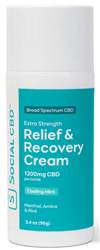 Social CBDâ€“  Extra Strength Relief & Recovery Cream 1200mg (40mg per use)